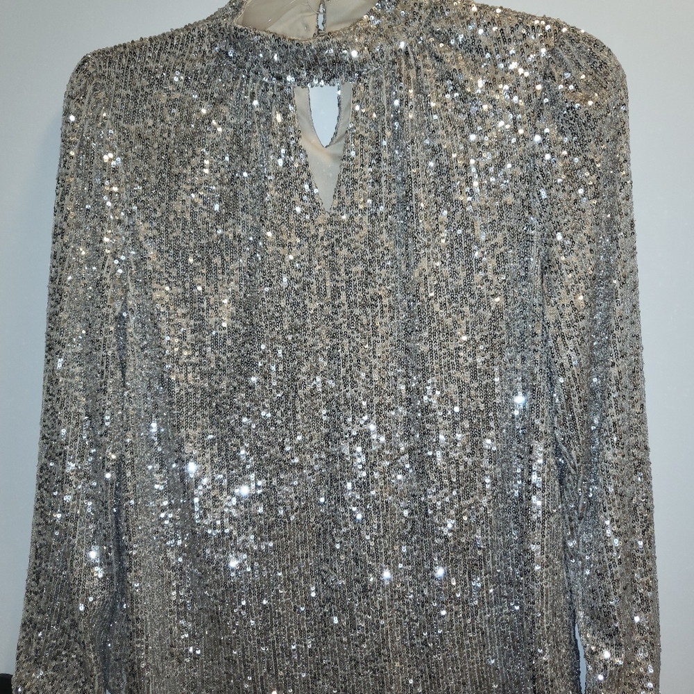 Cable & Gauge Sequined Top